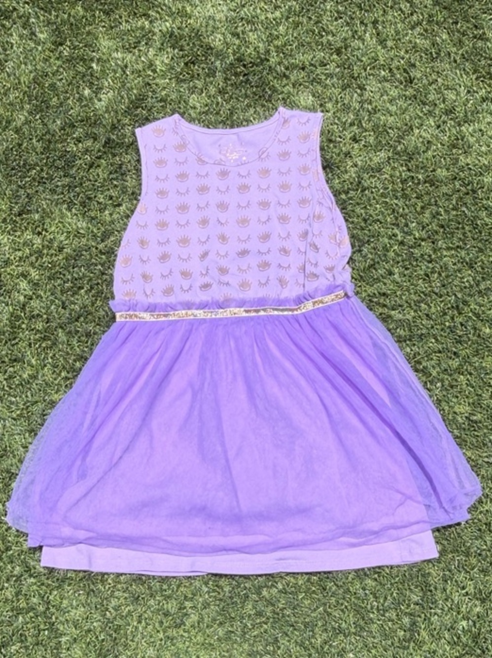 Egg New York Girls' Lavender Tulle Party Dress with Gold Accent